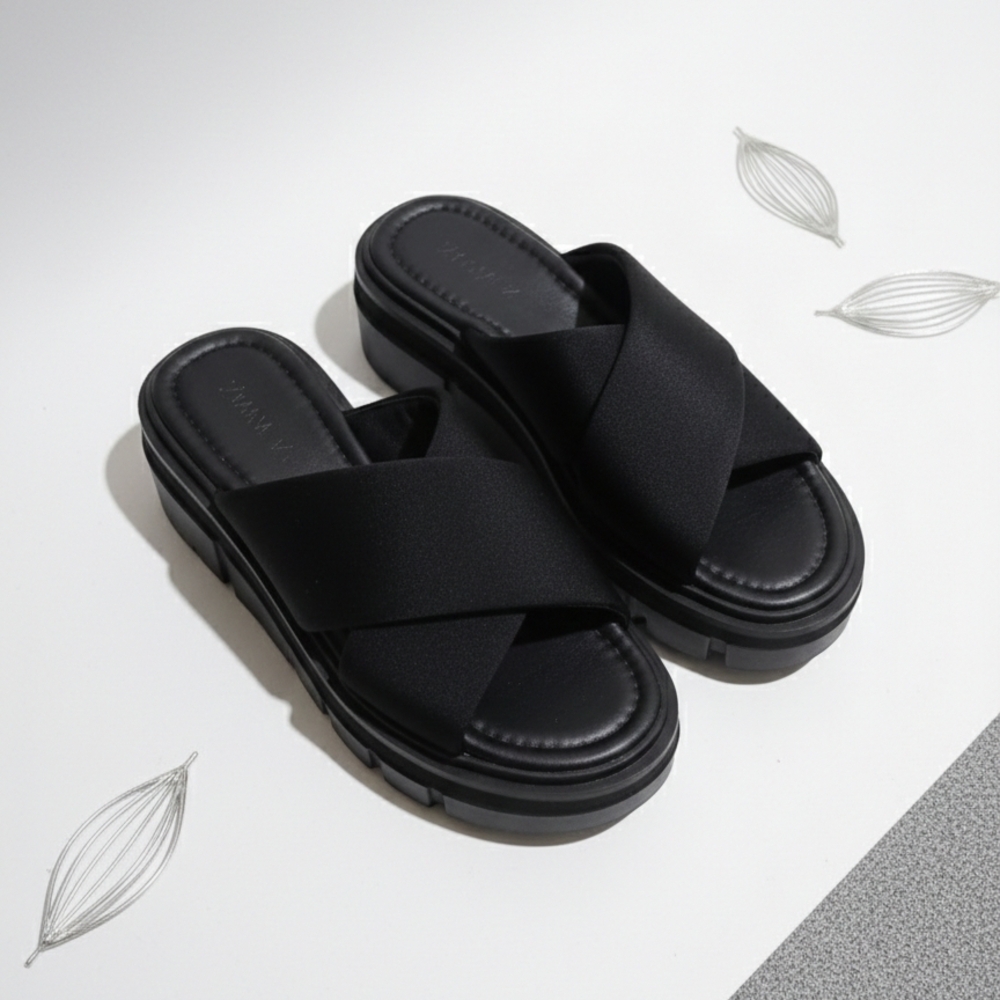 Black Slide Sandals
